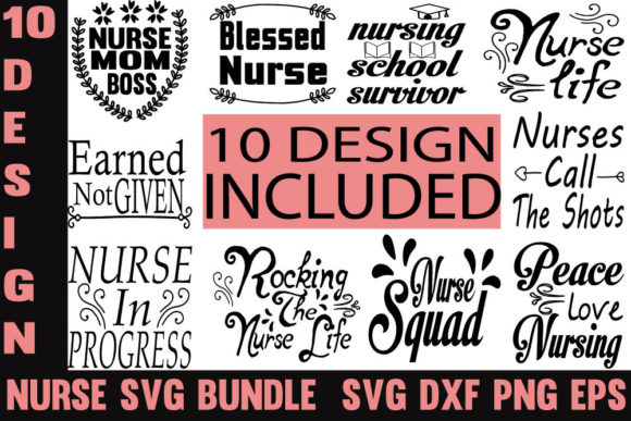 Nurse Designs Bundle: Graphics & Crafts