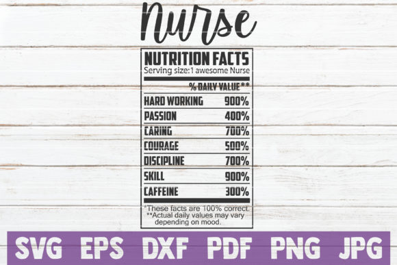 Nurse Nutrition Facts Graphics and Crafts